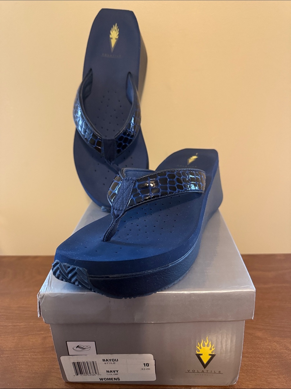Navy Volatile Frappuccino Thongs Size 10